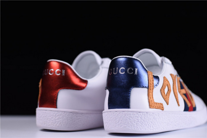 gc ace embroidered low-top sneaker with loved womens 497090 dope0 9095